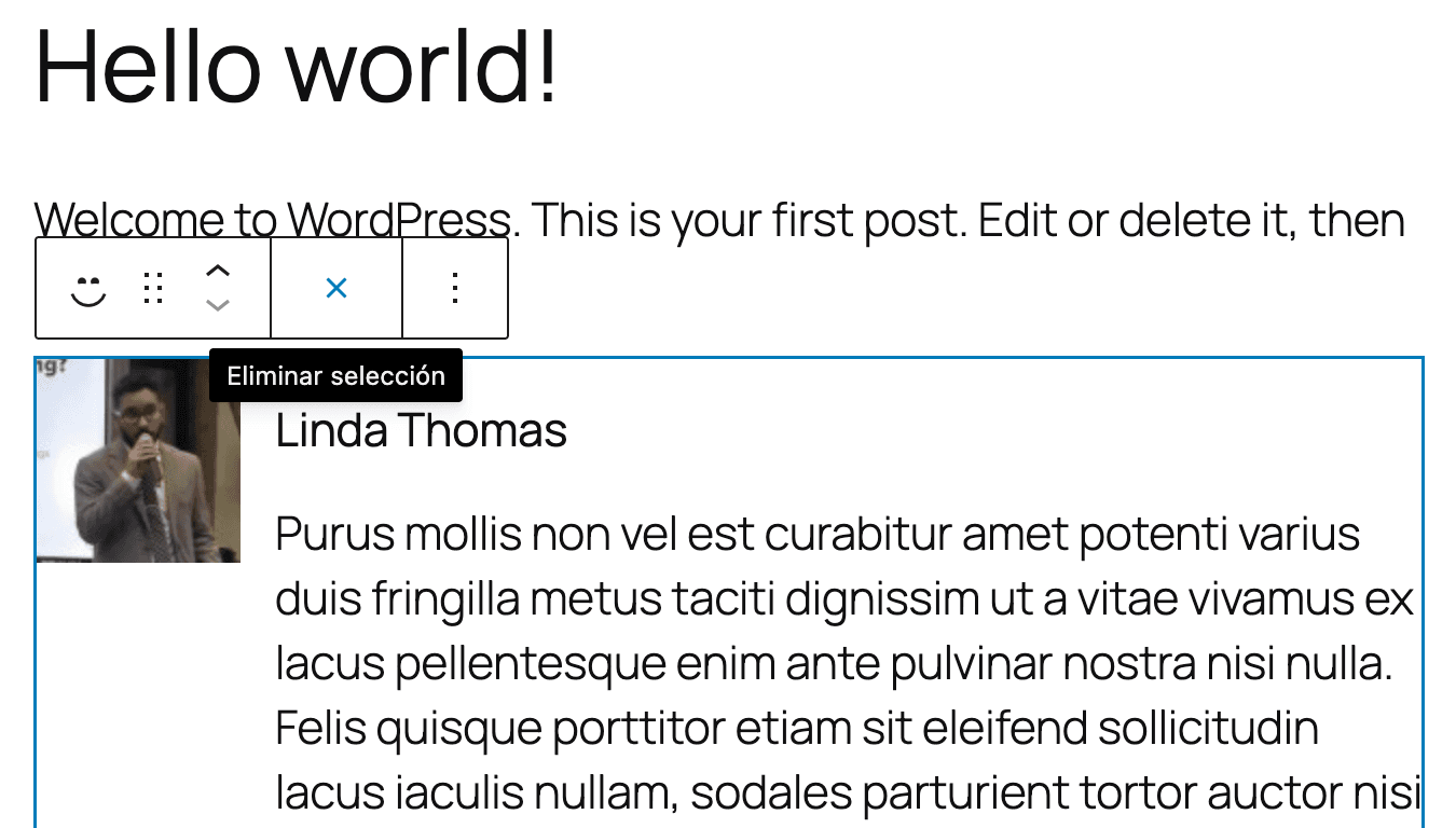 Posición del botón